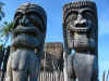 Honaunau, City of Refuge - Two Statues Stand Watch