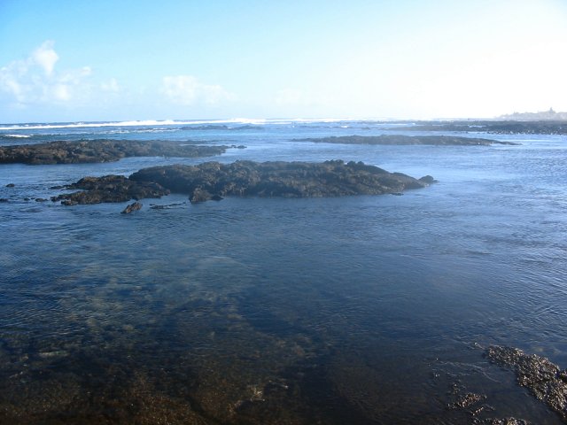 View from Shore of the Interconnected Tidal Pools