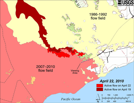 Kilauea Volcano Lava Flow Map