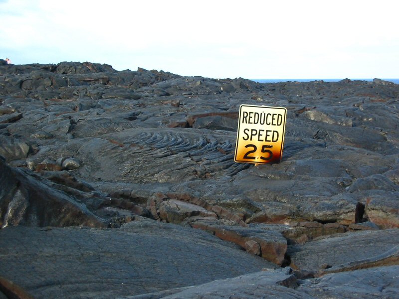 Kilauea lava flow overruns road Kilauea lava flow overruns road