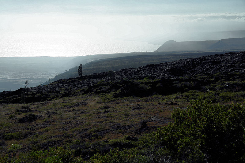 View of coast from Chain of Craters Road